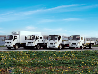 Professional delivery trucks fleet